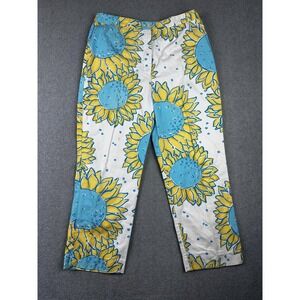 Vintage Lilly Pulitzer Pants Womens 10 Sunflower Straight Floral Preppy Summer